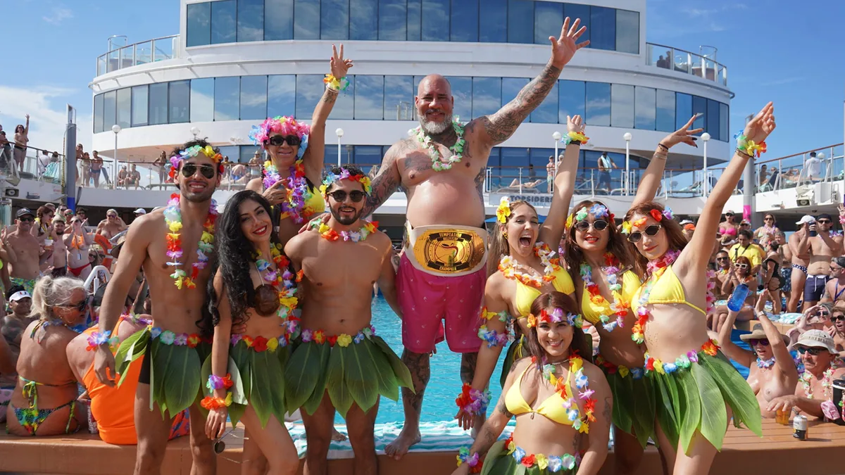 Luau party on the Temptation Caribbean Cruise October 2027, courtesy of Original Group