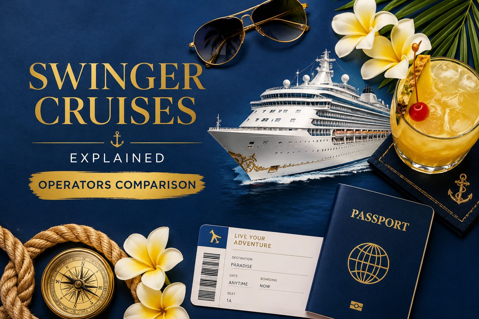 Side-by-side comparison visual of different lifestyle cruise brand logos and ship imagery, representing Bliss, Desire, Temptation, and Lifestyles cruise options.